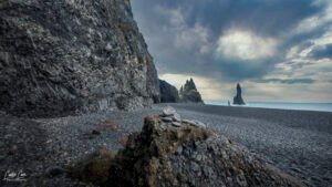 black sand beach